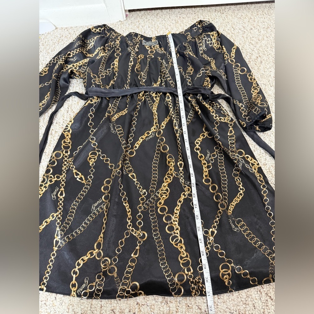 Guess Elegant Black Dress with Gold Chain Design size L - Picture 4 of 6